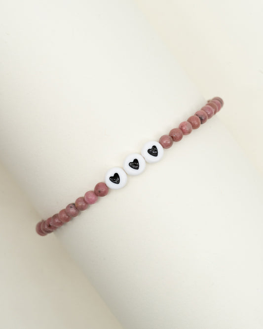 Armband · Naturstein · Rhodonit rosa